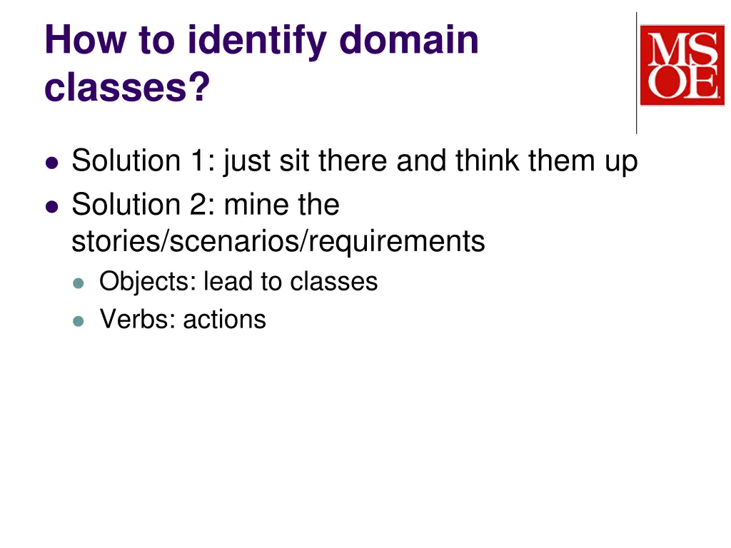 how to identify domain classes