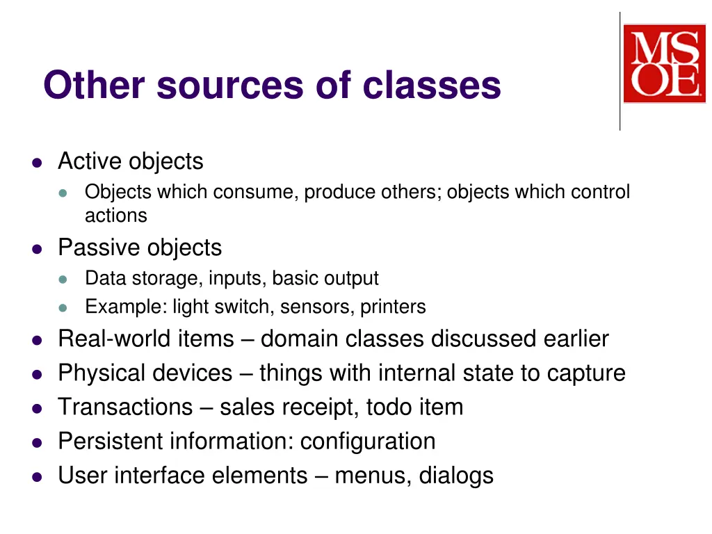 other sources of classes