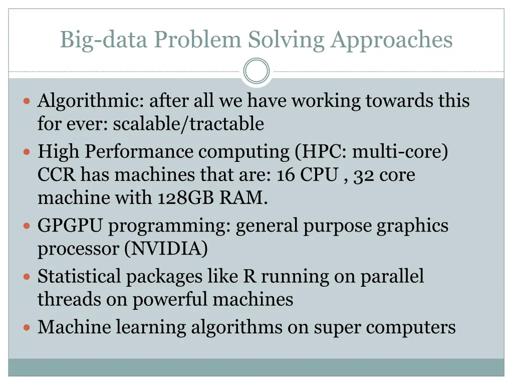 big data problem solving approaches