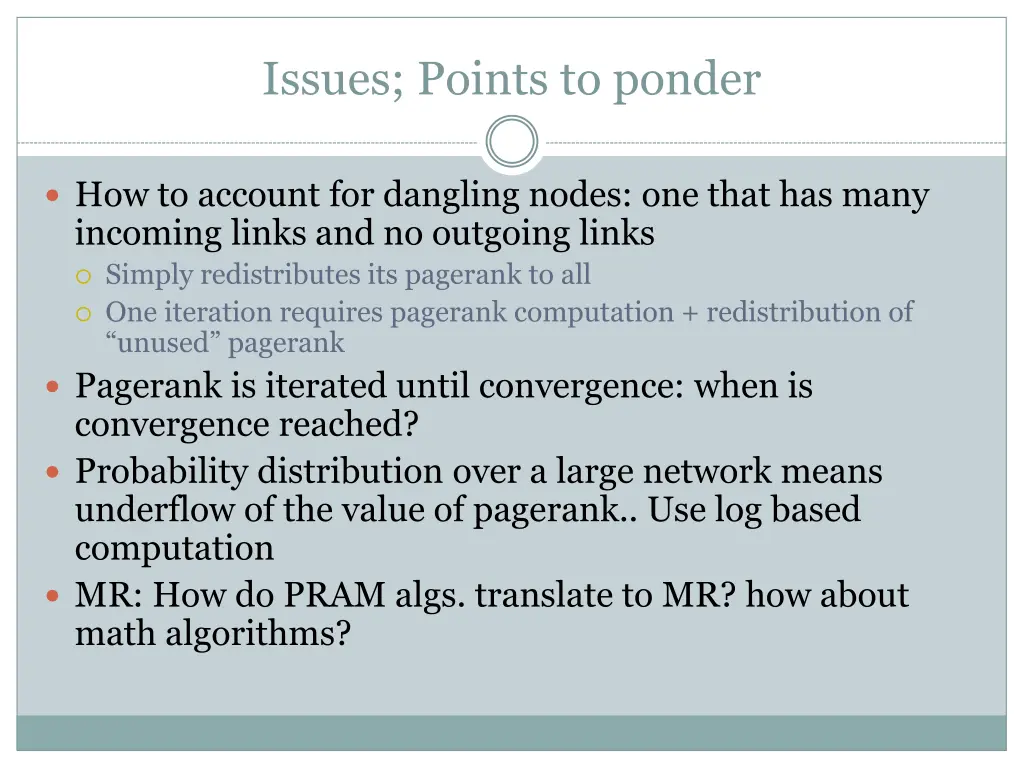 issues points to ponder