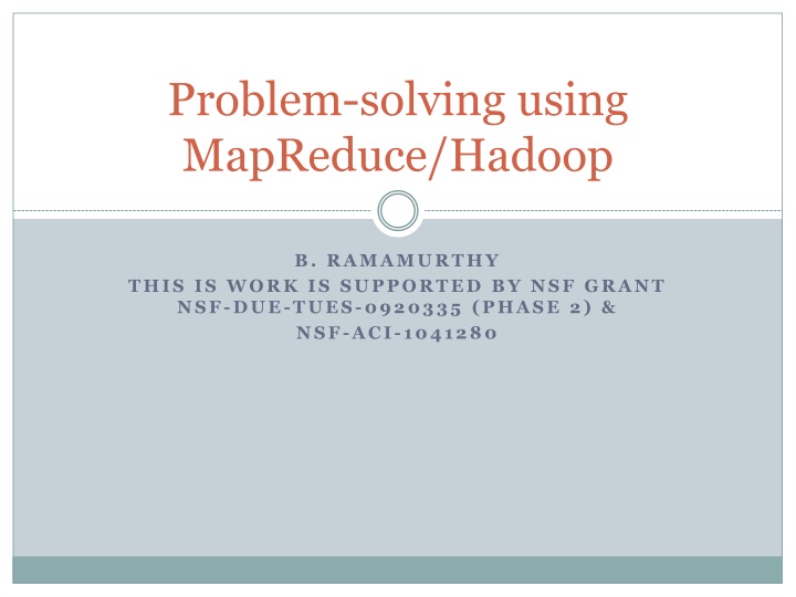 problem solving using mapreduce hadoop