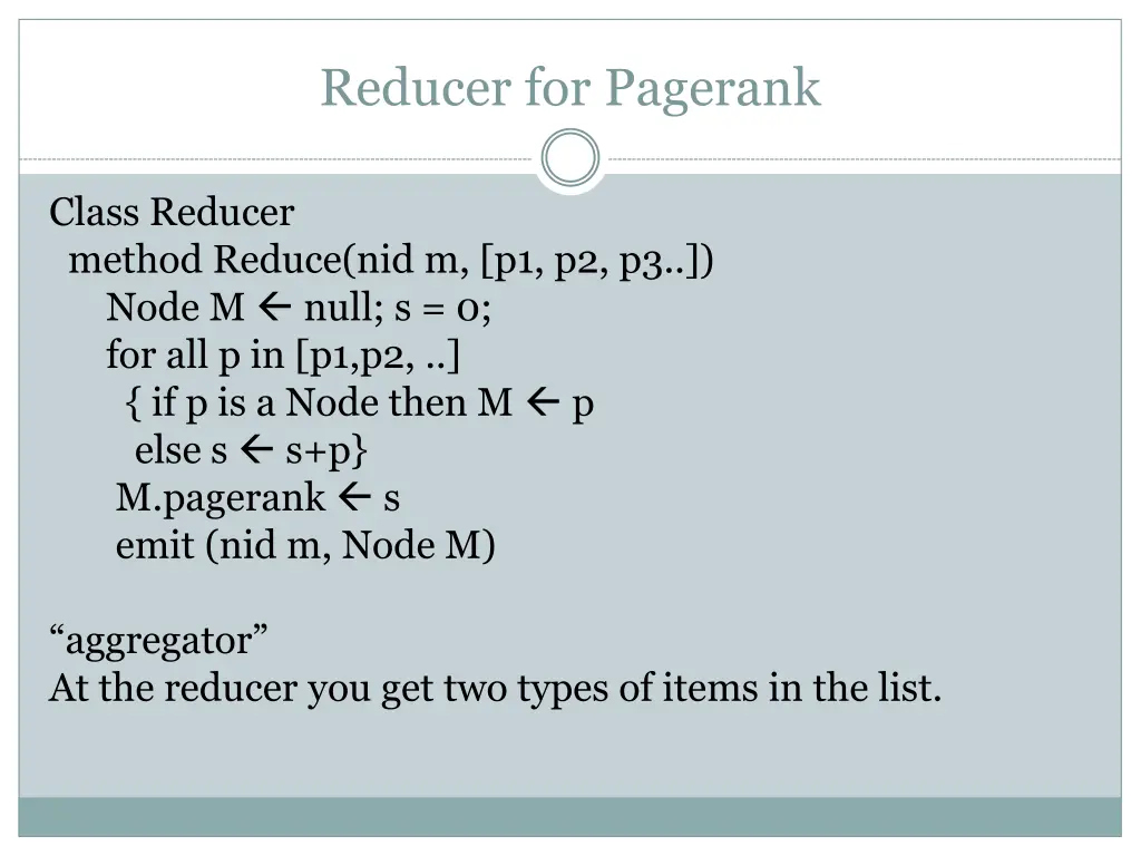 reducer for pagerank