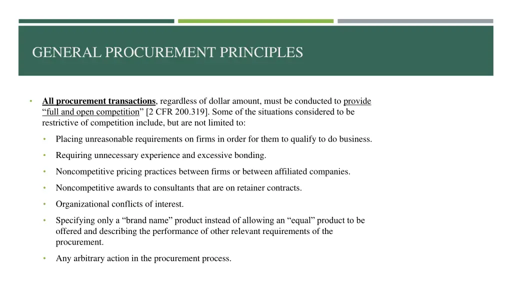 general procurement principles