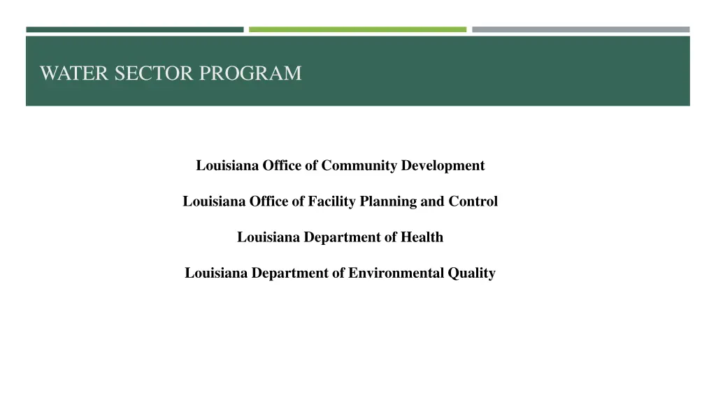 water sector program