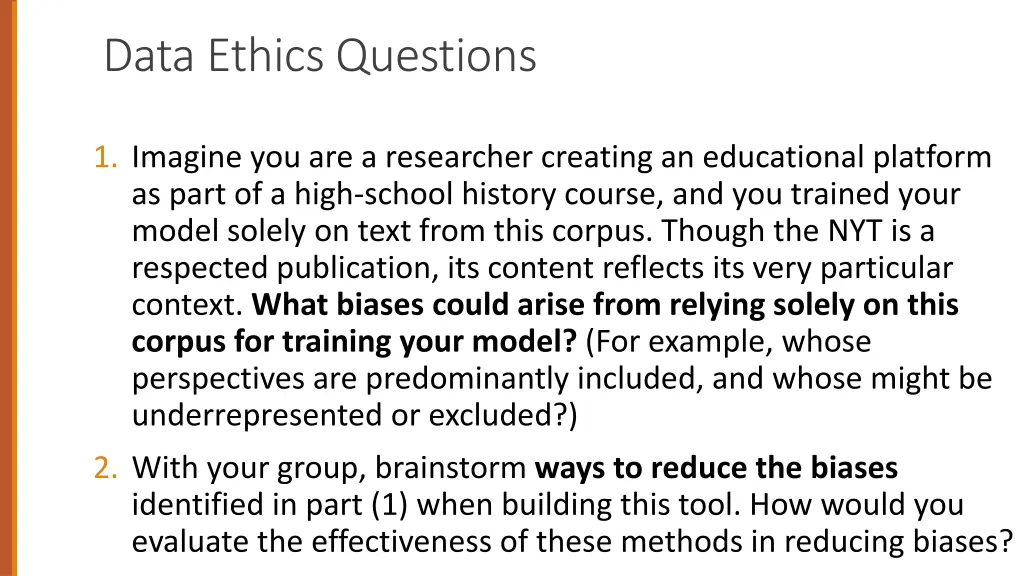 data ethics questions