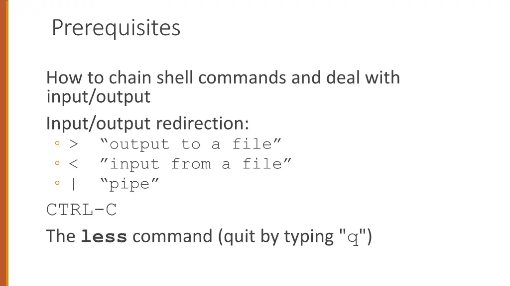 prerequisites 1