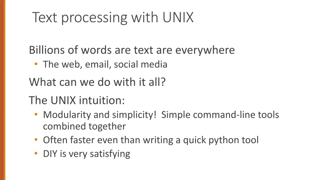 text processing with unix