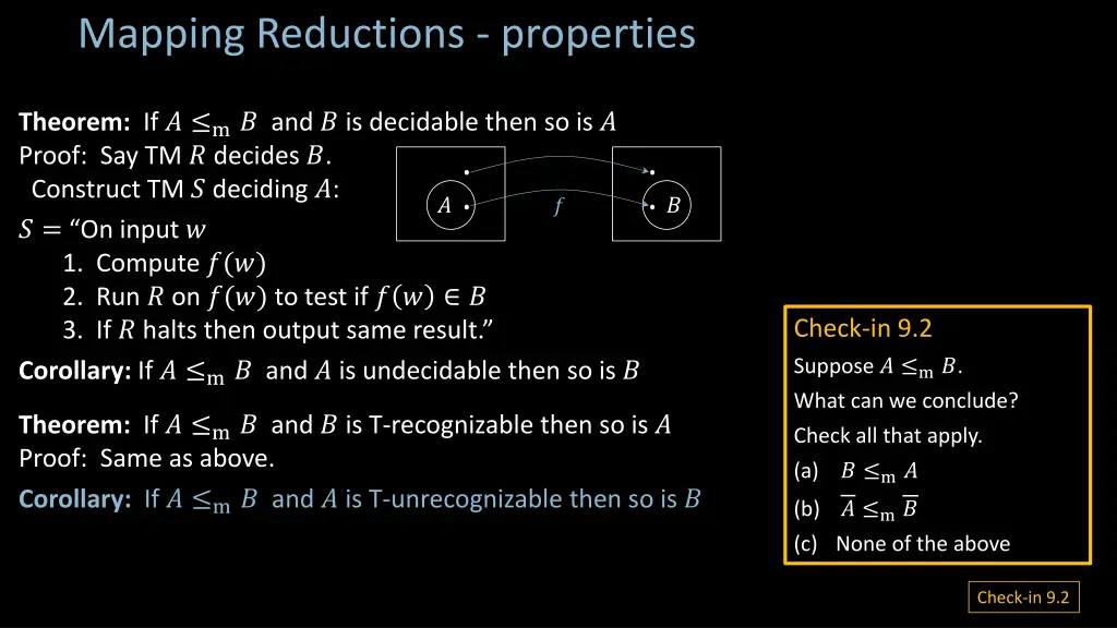mapping reductions properties