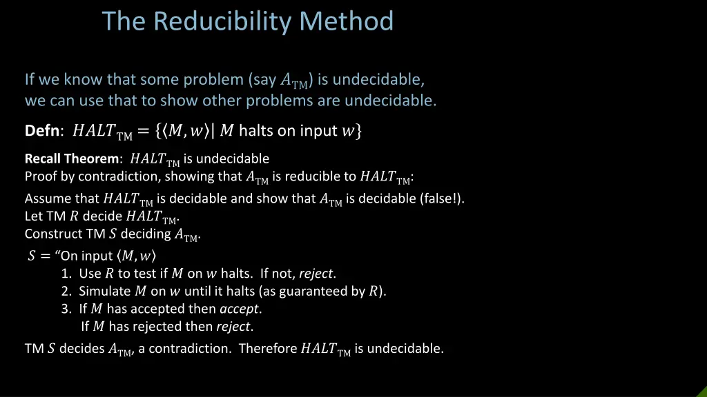 the reducibility method