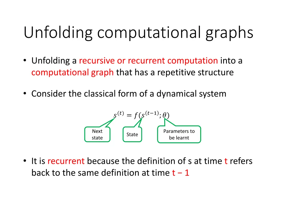 unfolding computational graphs