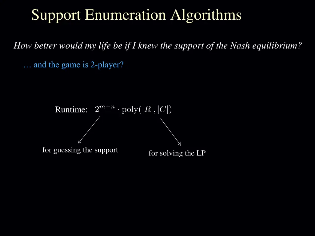 support enumeration algorithms 1