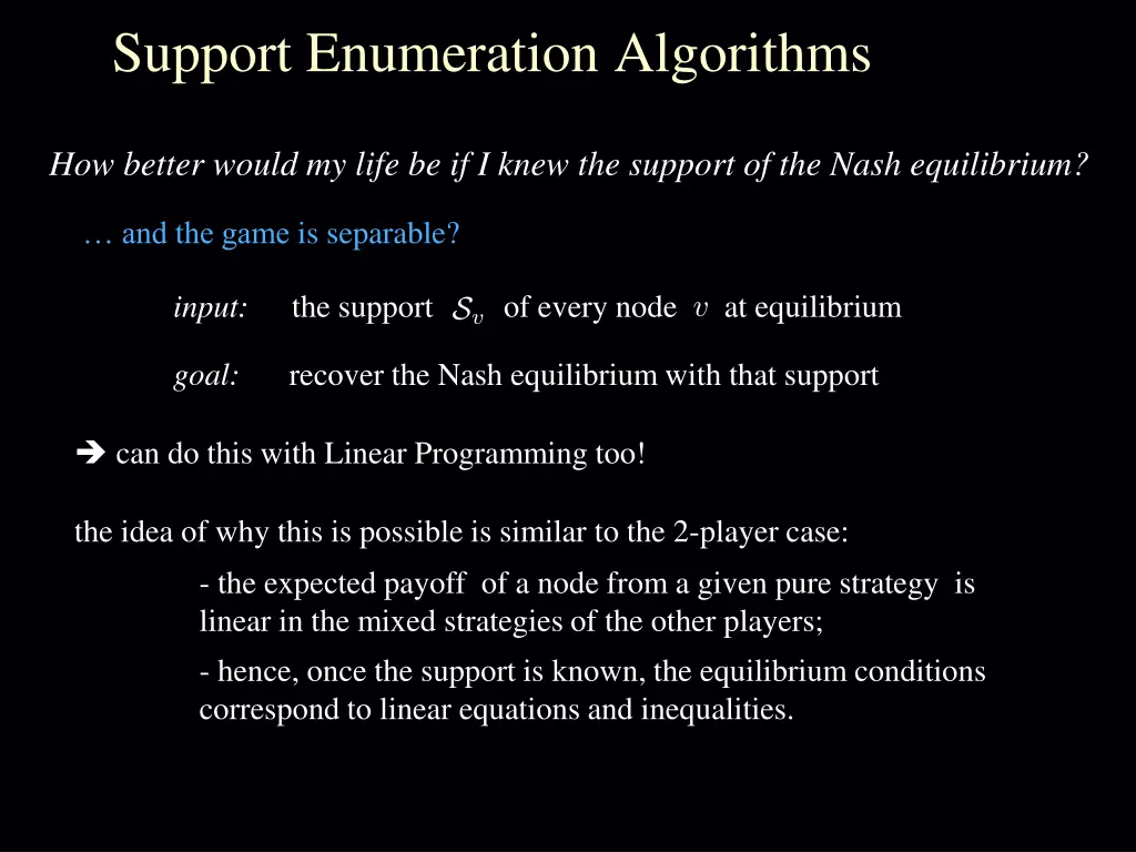 support enumeration algorithms 2