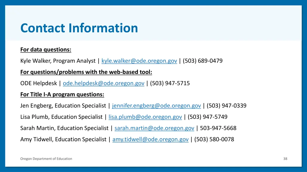 contact information