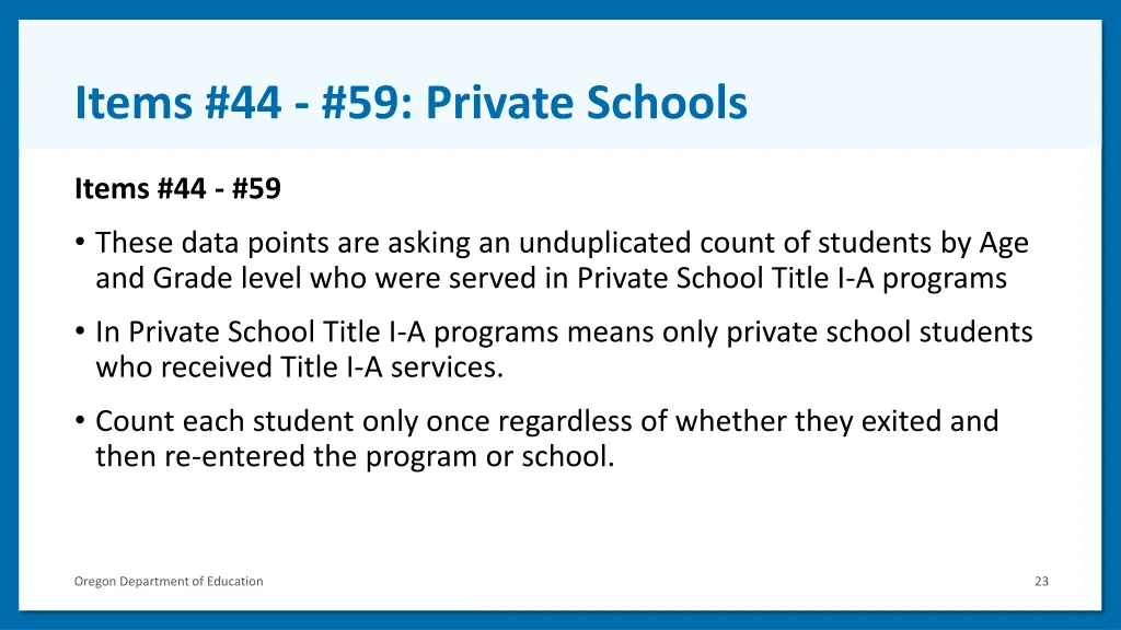 items 44 59 private schools