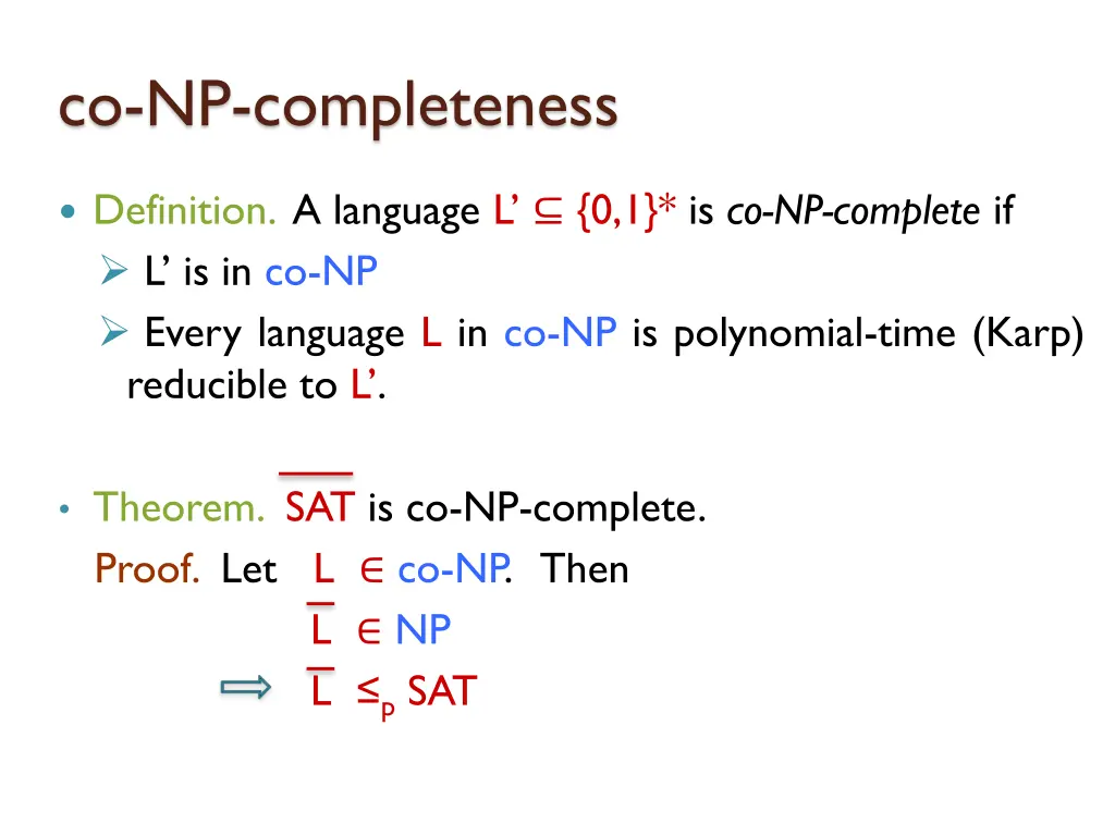 co np completeness 2