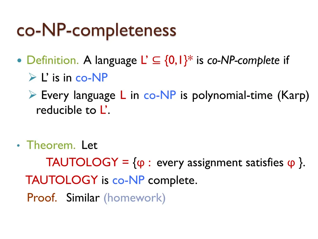 co np completeness 4