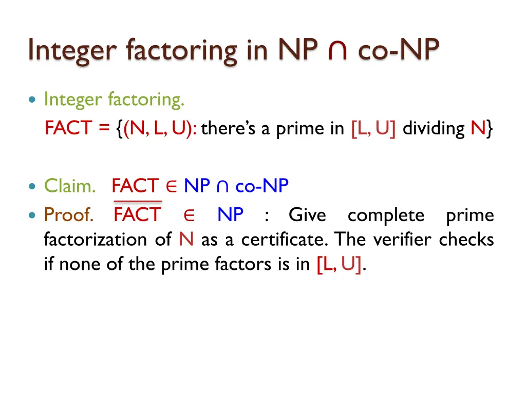 integer factoring in np co np 2