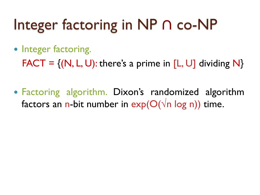 integer factoring in np co np 3