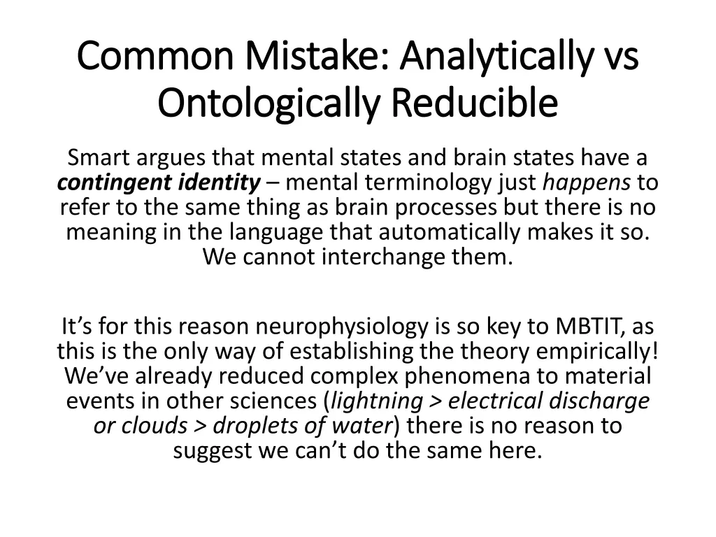 common mistake analytically vs common mistake 1