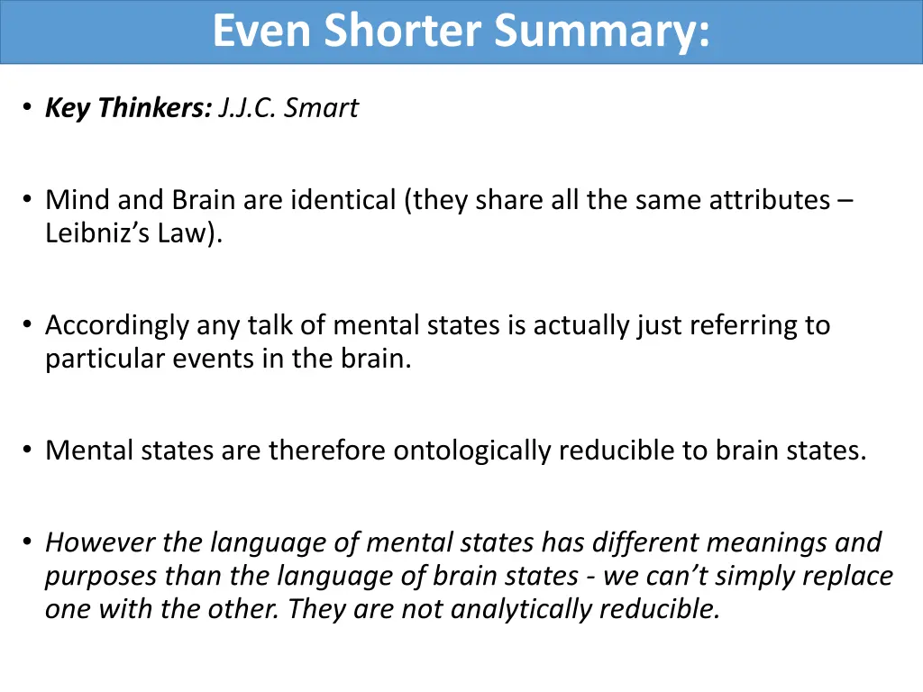 even shorter summary