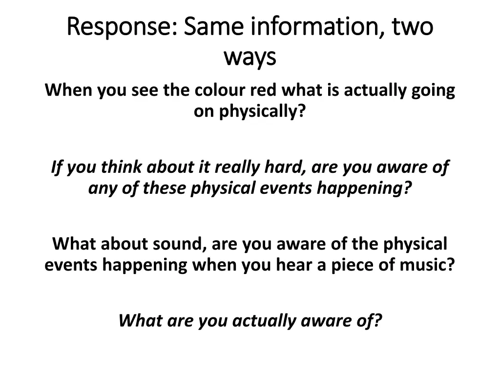 response same information two response same