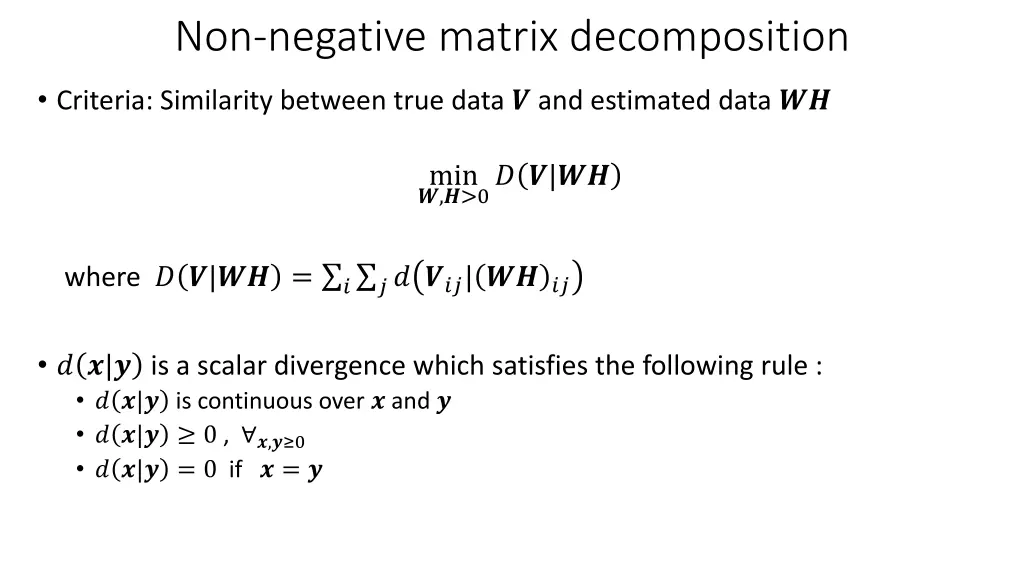 non negative matrix decomposition 1