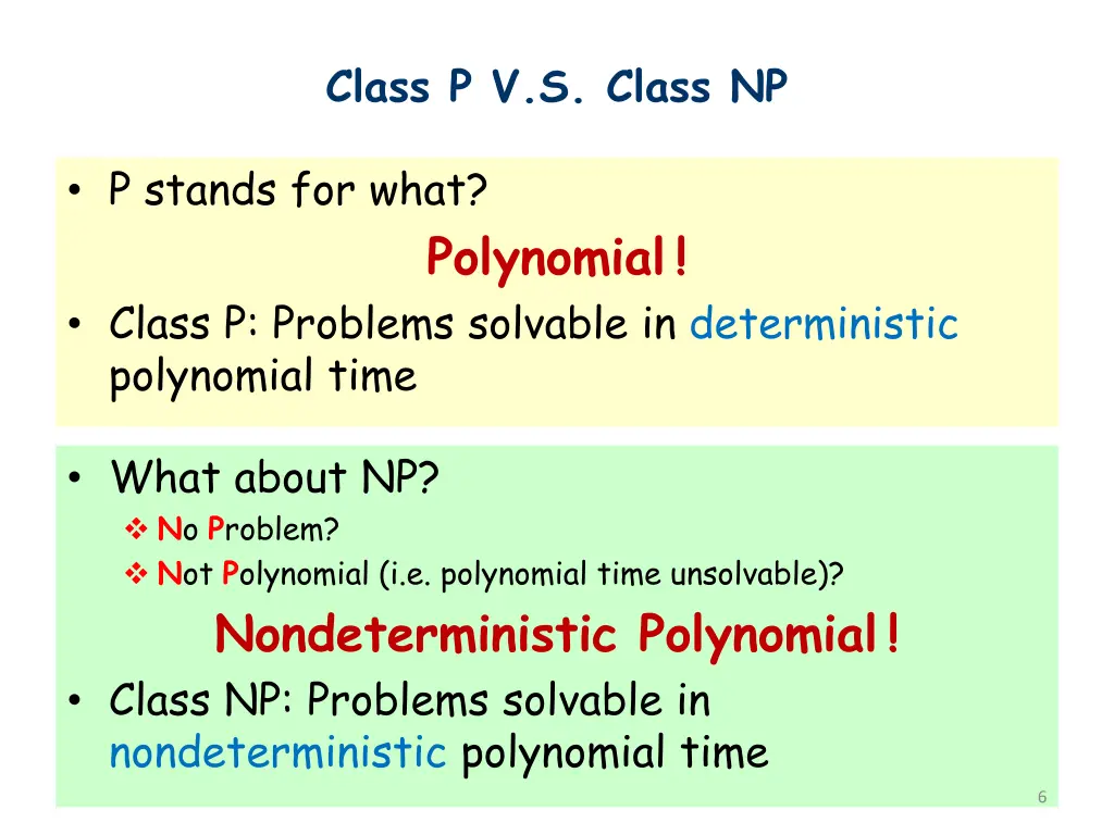 class p v s class np