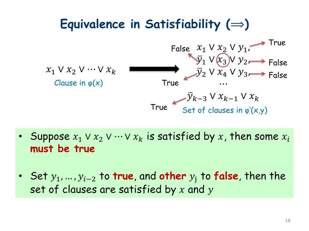 equivalence in satisfiability