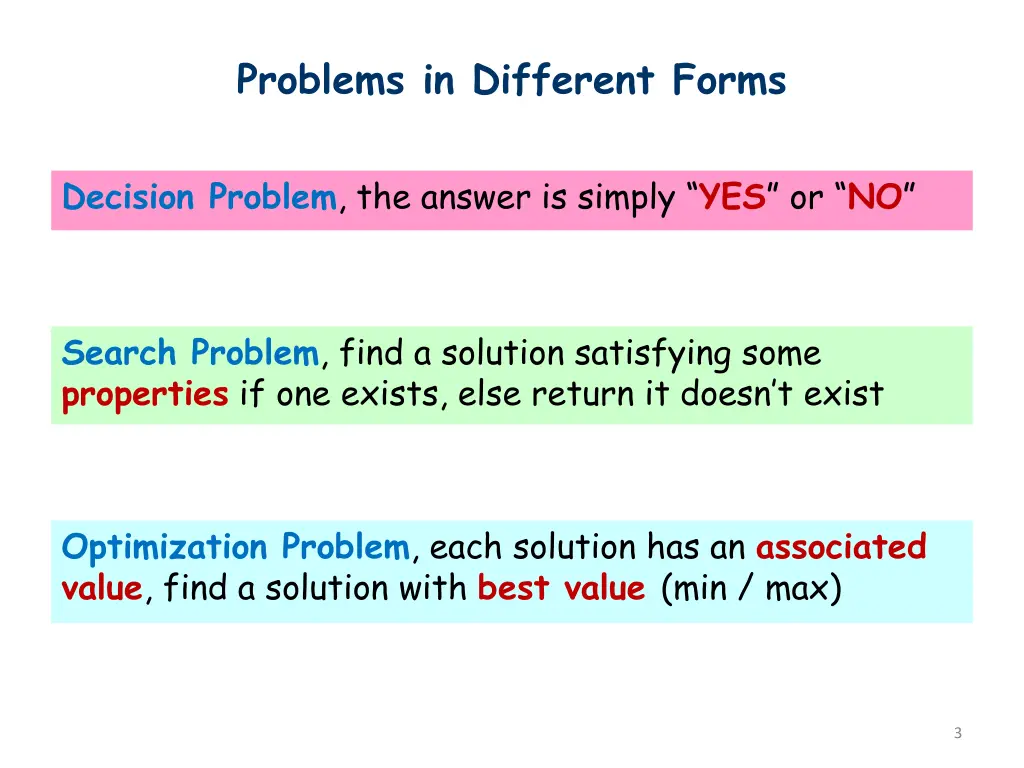 problems in different forms