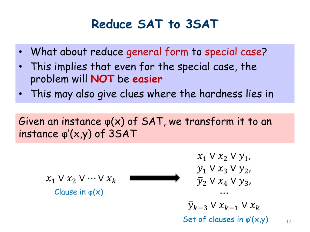reduce sat to 3sat