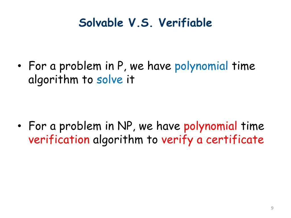 solvable v s verifiable