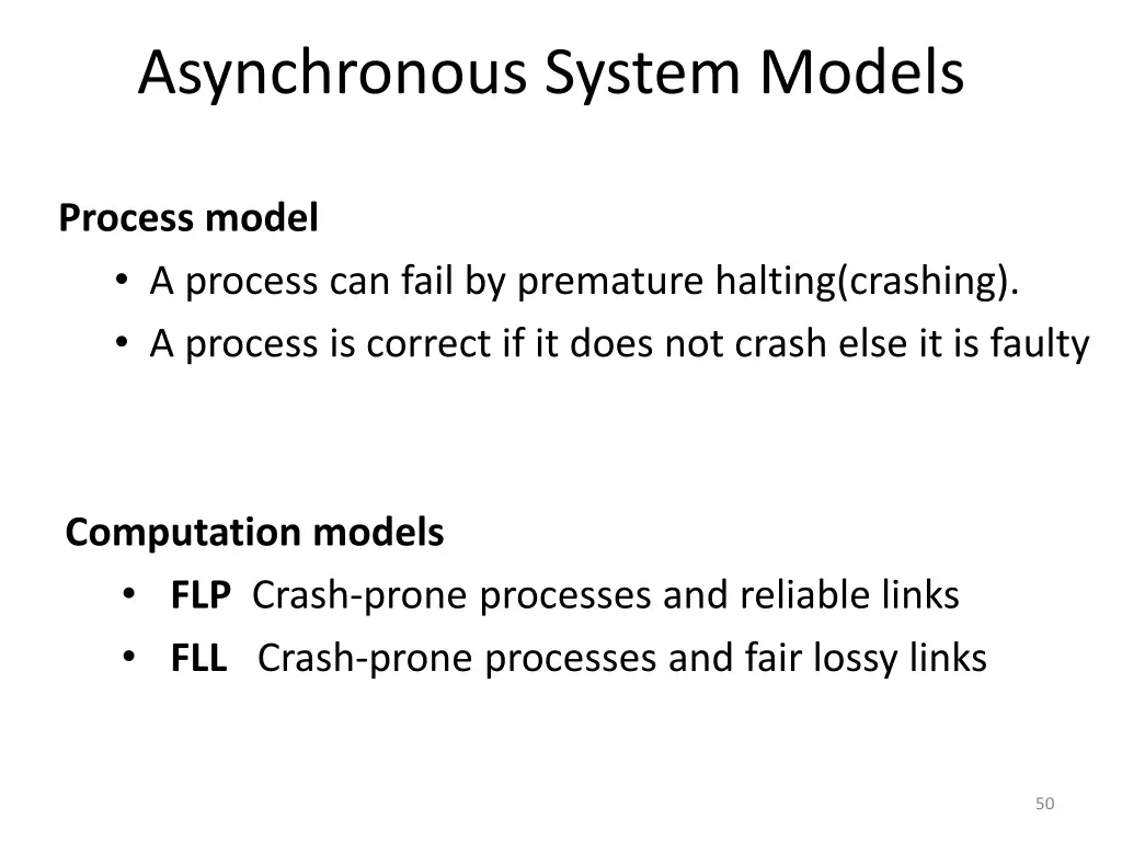asynchronous system models