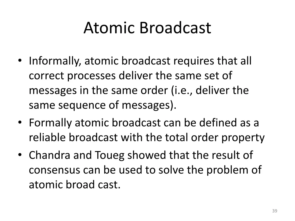 atomic broadcast