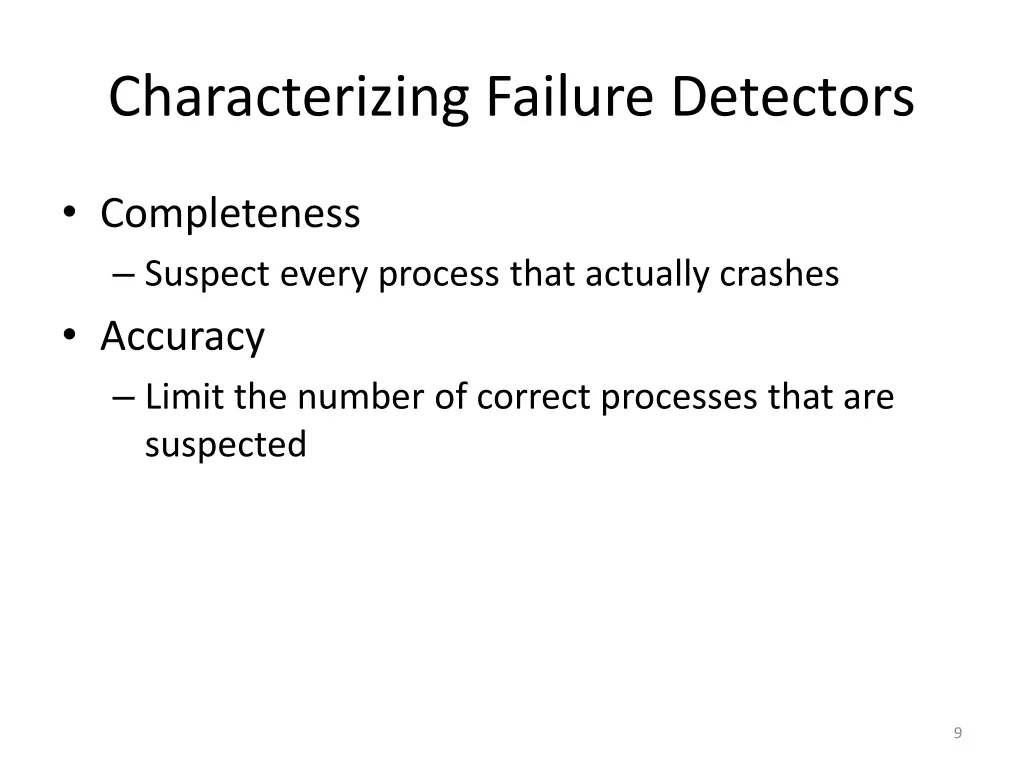 characterizing failure detectors