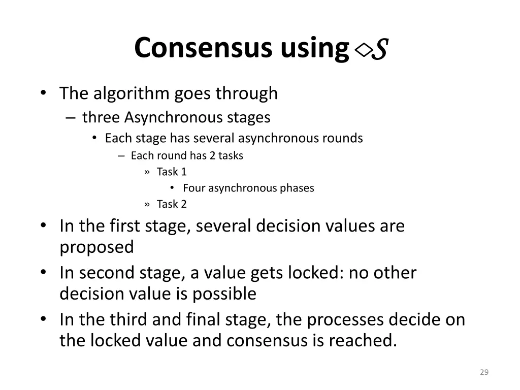 consensus using s s 1