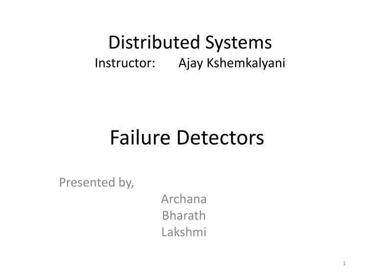 distributed systems instructor ajay kshemkalyani