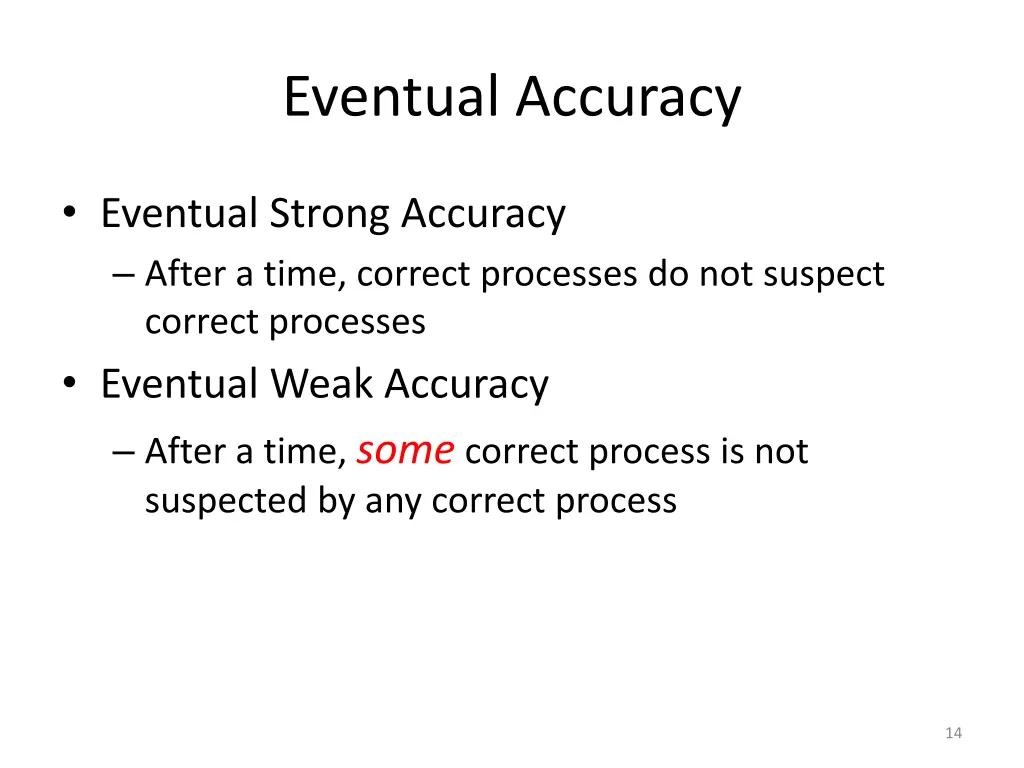 eventual accuracy