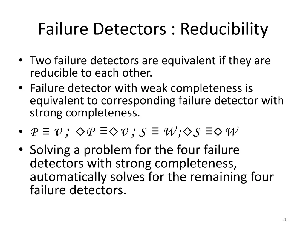 failure detectors reducibility