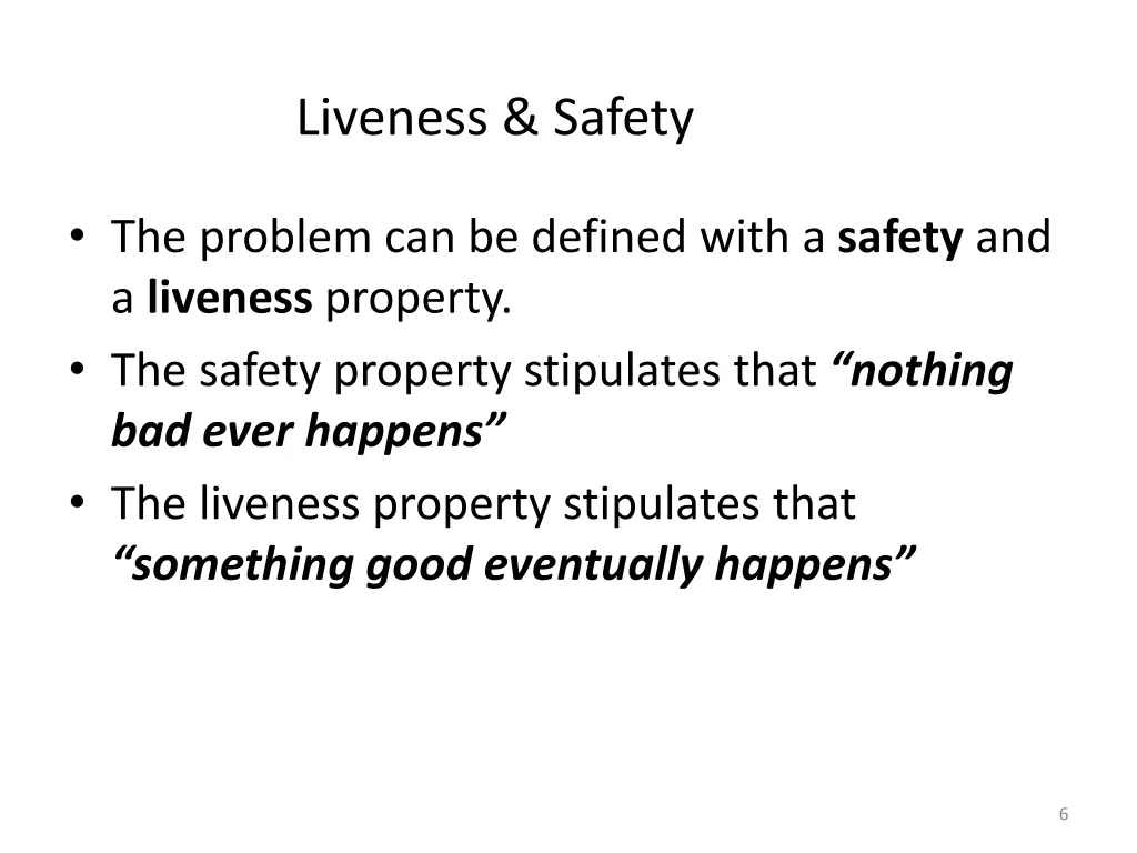 liveness safety