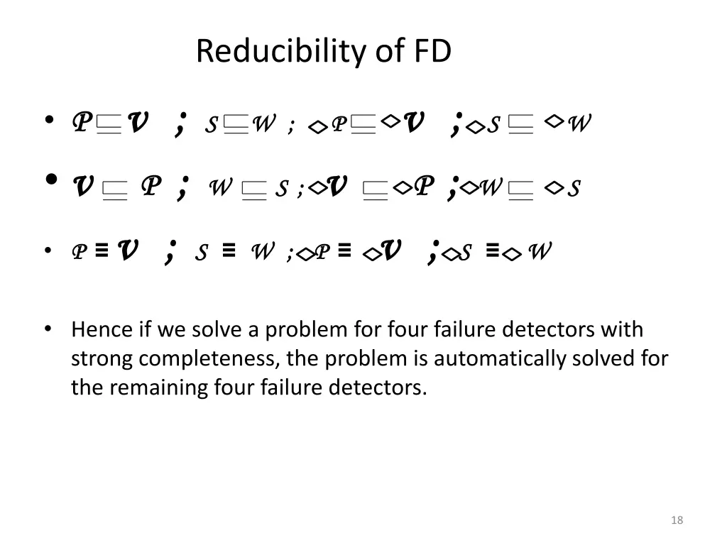 reducibility of fd