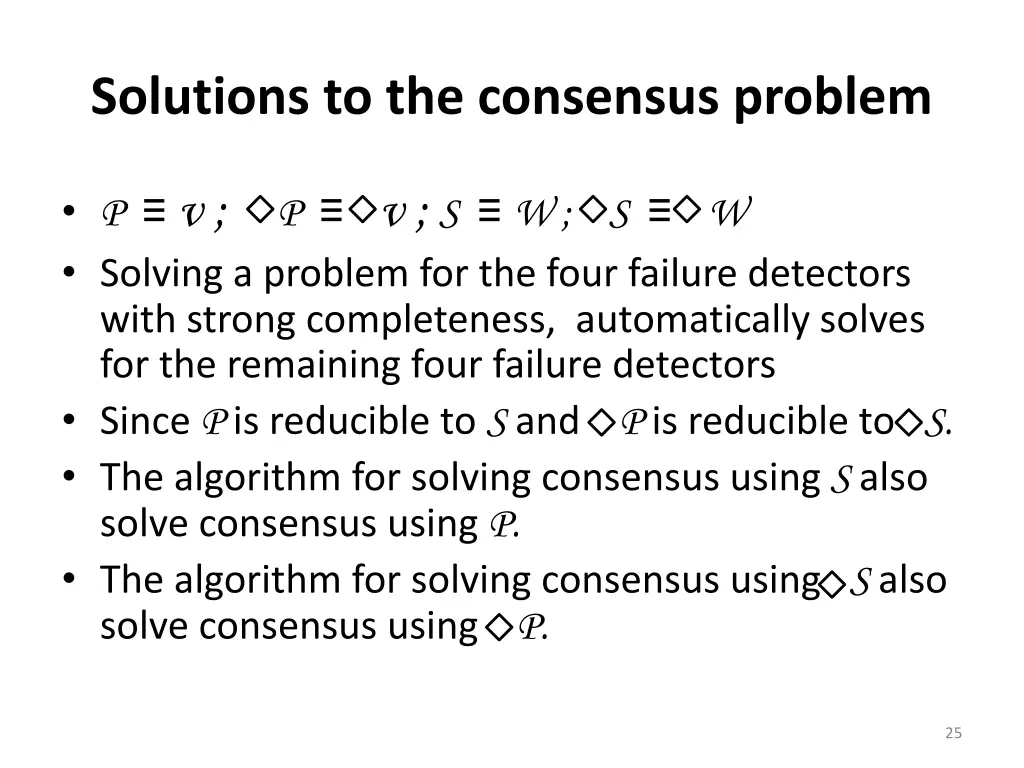 solutions to the consensus problem