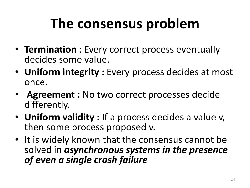 the consensus problem