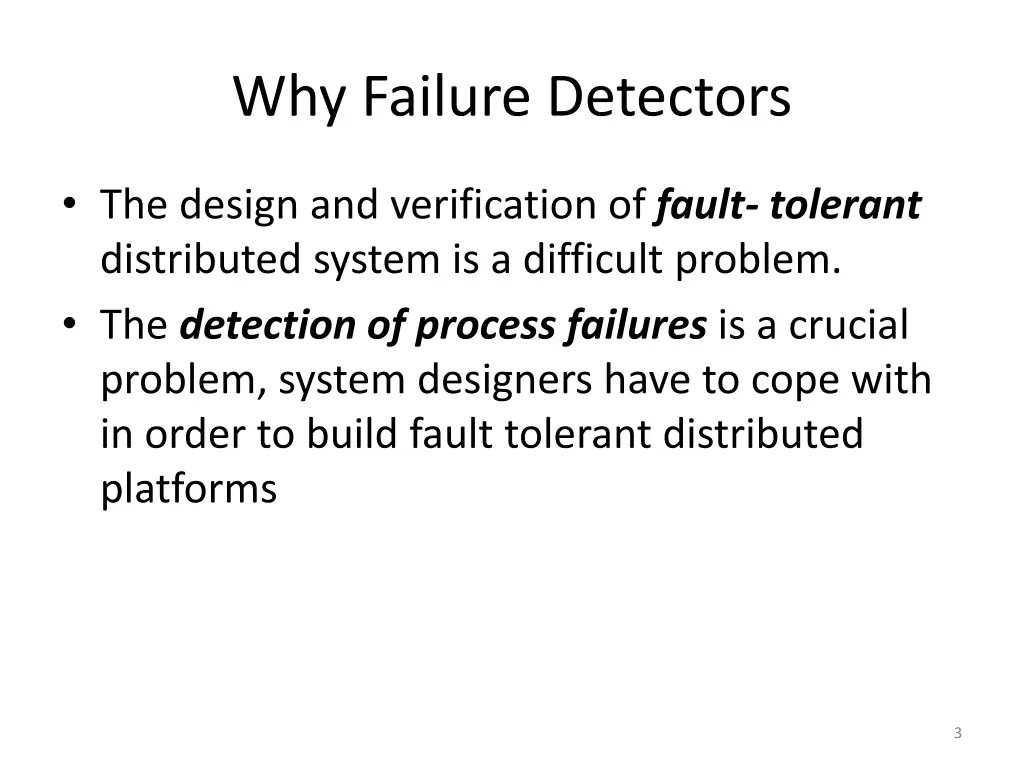 why failure detectors