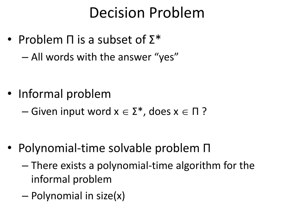 decision problem 1
