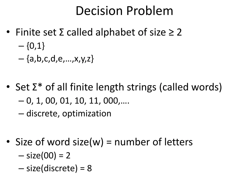 decision problem
