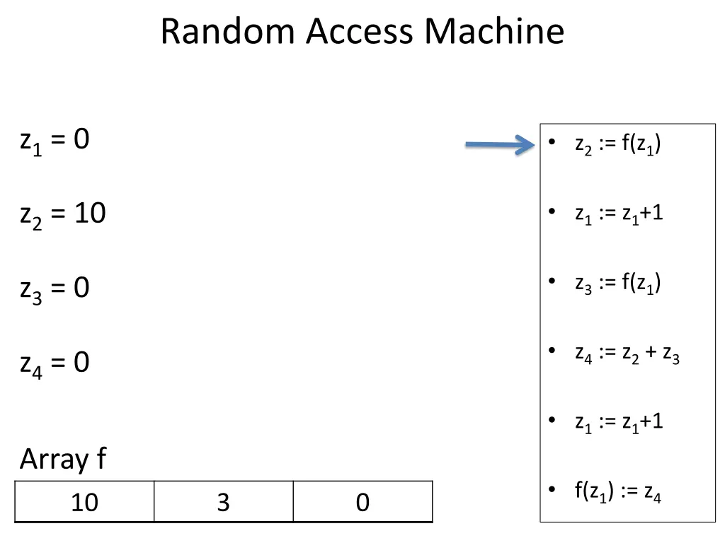 random access machine 12