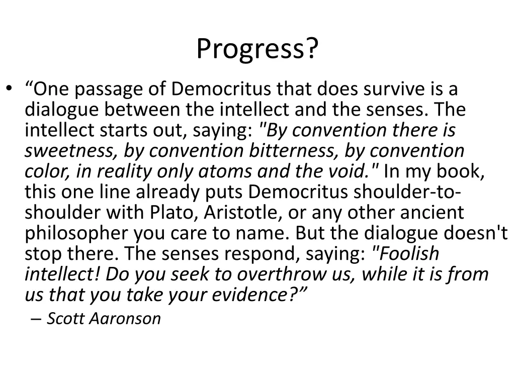 progress