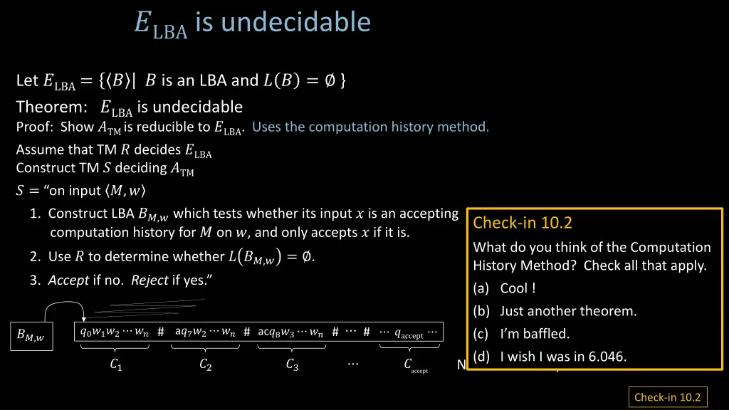 lba is undecidable