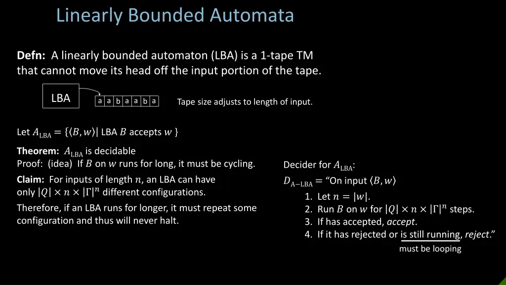 linearly bounded automata
