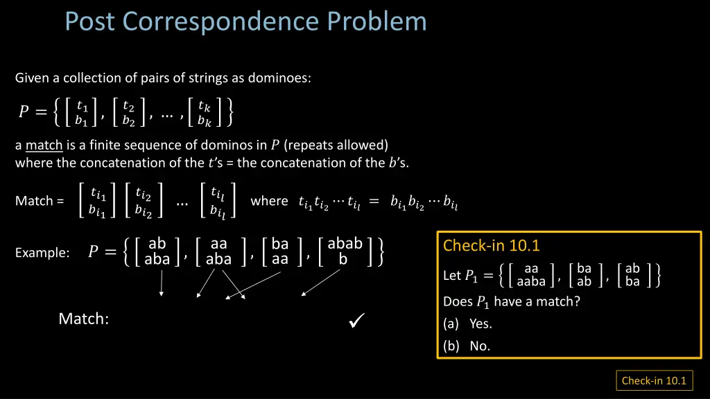 post correspondence problem